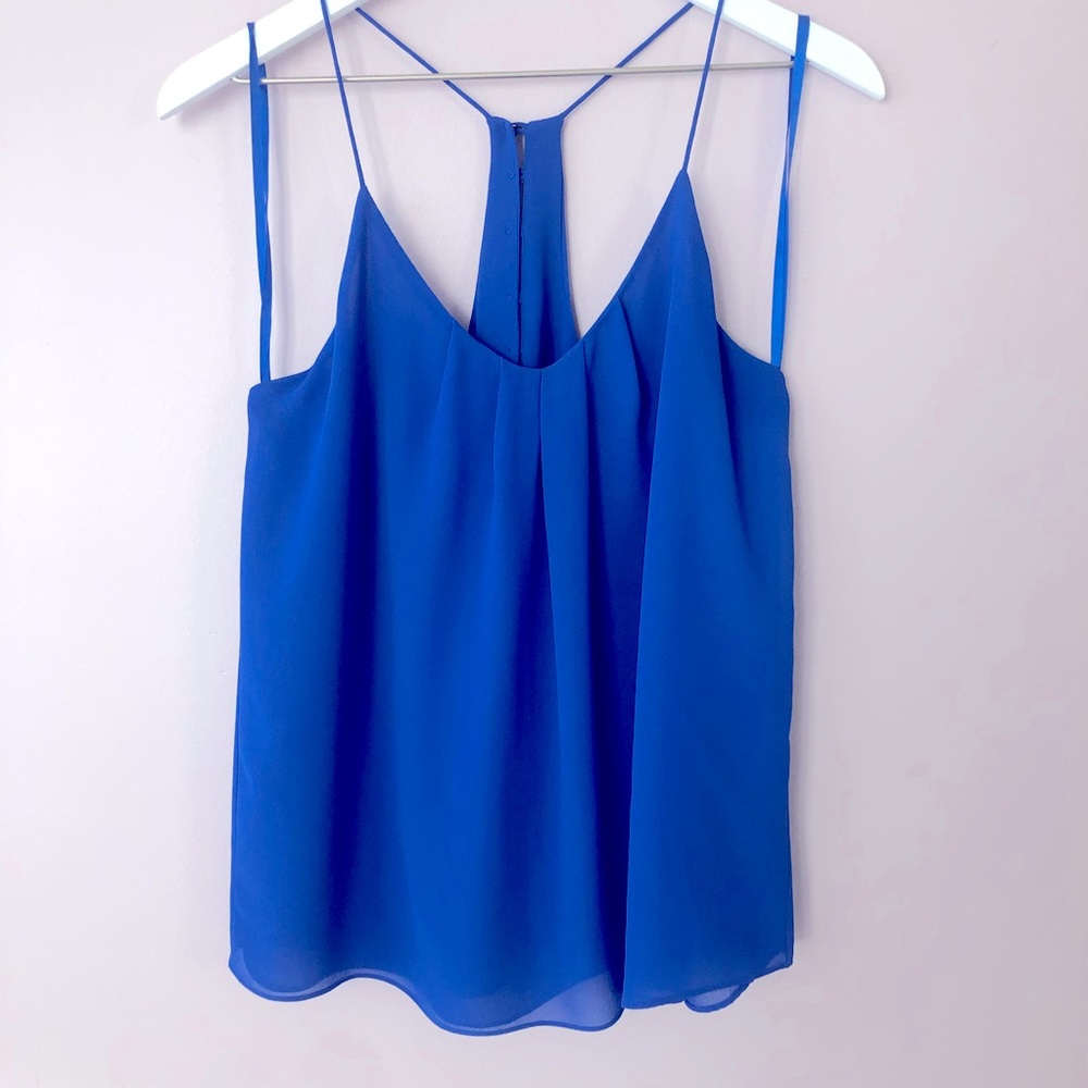Naked Zebra Blue Flowy Tank Top